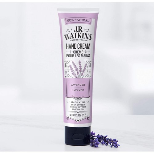 J.R. Watkins Natural Moisturizing Hand Cream, Hydrating Hand Moisturizer with Shea Butter, Cocoa Butter, and Avocado Oil, USA Made and Cruelty Free, 3.3oz, Lavender, (Pack of 4)