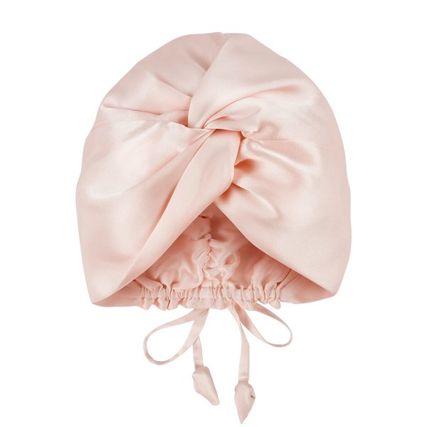 OLESILK 22 Momme Silk-Bonnet for Sleeping, 22 Momme 100% Mulberry Silk Sleep Cap for Women, Silk Hair Wrap for Curly Hair, Pink