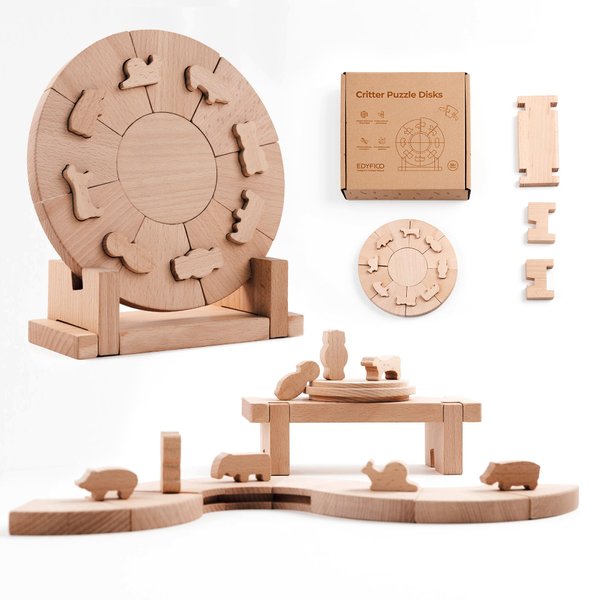 Wooden Puzzles for Toddlers 3-5, Puzzles for Kids Ages 4-6 DIY Painting Creative Wood Puzzles with Stands Educational Toys Preschool Toys Toddler Learning Toys for Kids Gift for Boys Girls Age 3+