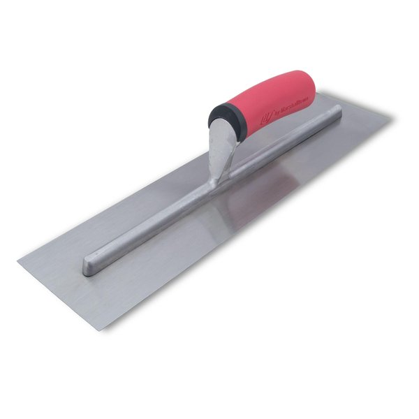 QLT by MARSHALLTOWN Concrete Finishing Trowel, Square Shank Mounting, 16 x 4 Inch Carbon Steel Blade with Soft Grip Handle, Concrete Tools, FT164