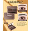 Eyebrow Powder Kit-2 Colors Soft Eye Brow Tinted Powder Palette, Waterproof & Long Lasting Natural Gray Brown Brow, Professional Eyebrow Contour Makeup Set for Women with Mirror Brow Brush & Razor-2#