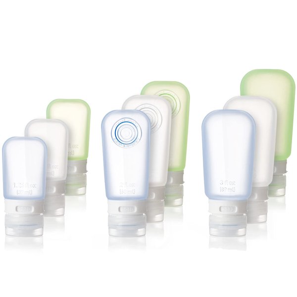 humangear GoToob Travel Bottles, 3-pack, Clear/Blue/Green, Medium (2 oz)