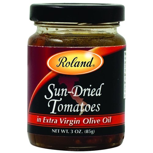 Roland Foods Sun Dried Tomatoes in Extra Virgin Olive Oil, 3 Ounce Jar, Pack of 4