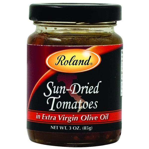 Roland Foods Sun Dried Tomatoes in Extra Virgin Olive Oil, 3 Ounce Jar, Pack of 4