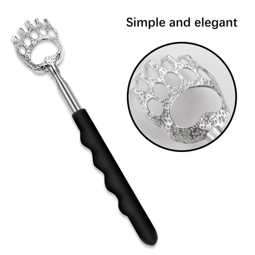 Back Scratcher for Men, UNOOE Bear Claw Back Scratcher Extendable to 23 inches Metal Retractable Back Scratcher Telescopic Handle for Itch Relief Adults Men Women in Travel Home Office (1 PCS)