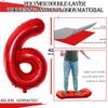 GOER Number 16 Balloons for 16th Birthday Sweet 16 Party Decorations,42 Inch Jumbo Foil Helium 61 Balloons for 61st Birthday Party Decoration (Red)