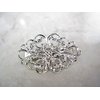 Generic Small silver metal filigree hair pin alligator clip barrette for fine thin hair (Clip quantity: 2 clips, Pattern: Barrette)