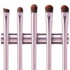 Eyeshadow Brushes,5pcs Eye Makeup Brush Set with Eyeliner Brush Eyeshadow Brush Concealer Brush Blending Brush Eyebrow Brush with Case, Pink Makeup Brushes for Travel