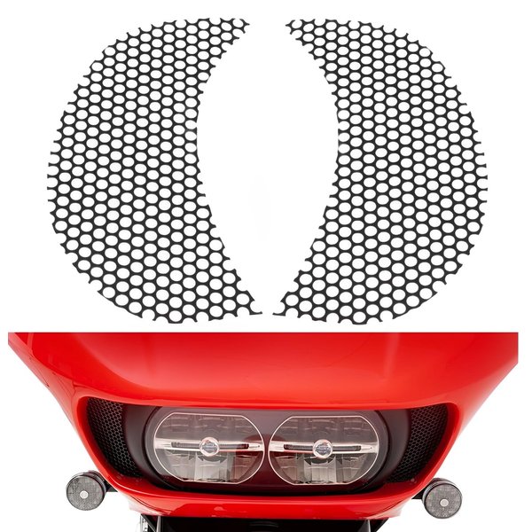 VPZMT Fairing Mesh Grill Side Vent Screen Fits for 2015-2023 Harley Road Glide Custom FLTRX Special FLTRXS Glide Ultra FLTRU FLTRUSE (Black)