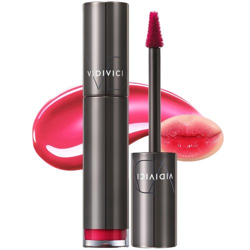 VIDIVICI Millennial Tint Glit - Transfer Proof Moisture Korean Lip Tint with Long-Lasting Color, Lightweight Water Jelly Texture, Hydrating & Smudge-Free Lip Stain, 0.13oz (07 BEST BUD)