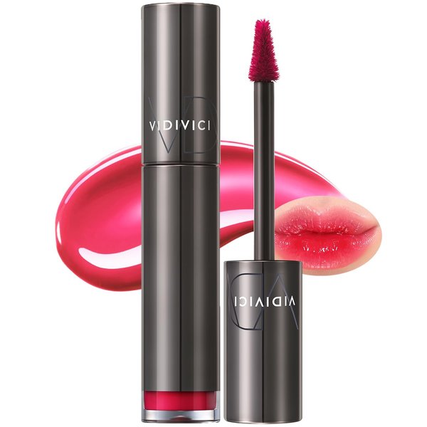 VIDIVICI Millennial Tint Glit - Transfer Proof Moisture Korean Lip Tint with Long-Lasting Color, Lightweight Water Jelly Texture, Hydrating & Smudge-Free Lip Stain, 0.13oz (07 BEST BUD)