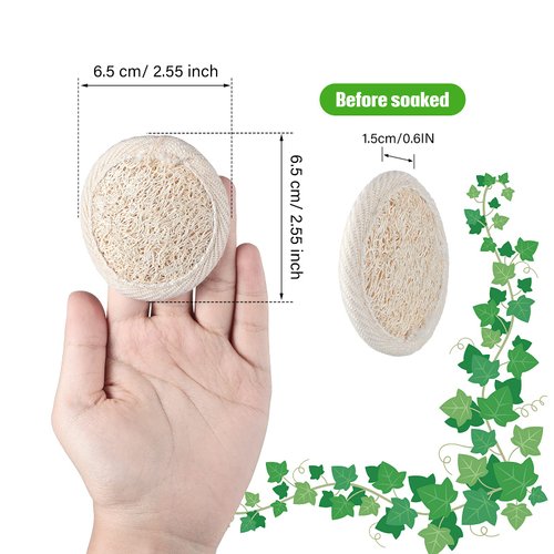 36 Pieces Exfoliating Loofah Sponge Pad Facial Body Scrubber Natural Bath Shower Luffa Brush Close Skin Egyptian Handheld Pad Manual Face Cleanser and Massager for Men Women Shower Bath Spa