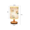 LOPYEIJFG Minimalist Bedside Table Lamp Safari Animals Watercolor Cute Baby Nursery Seamless Wood Nightstand Lamp Bedside Desk Lamp Wood Base Flaxen Fabric Shade for Bedroom Living Room, 5.5x11inch