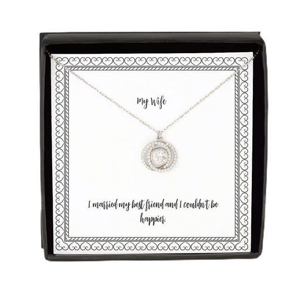 Reusable Wife Double Crystal Circle Necklace, I married my best friend and I, Gifts For Wife, Present From Husband, For Wife, Gift ideas for her, Gift ideas for him, Gift ideas for mom, Gift ideas for