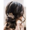 SWEETV Gold Wedding Hair Comb-Handmade Bridal Hair Clip Wedding Hair Accessories for Women