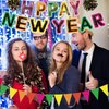 TaoBary 5 Pcs Happy New Year Banner Neon Happy New Year Garland Banner Glow in the Dark New Years Eve Party Decorations Neon Glow Party Supplies for 2025 New Year Party