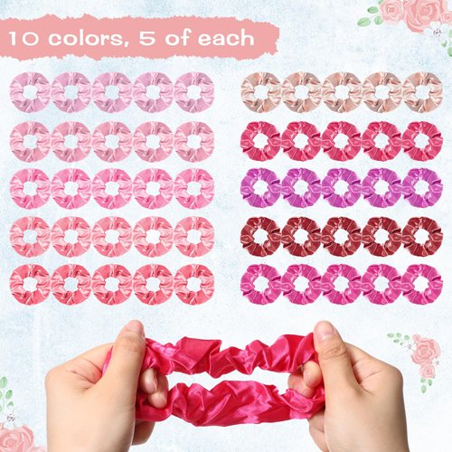 Thiccywoov 50 Sets Quinceanera Favors for Guests 50 Pink Hair Ties Pink Scrunchies 50 Sweet 15 Year Old Thank You Card 50 Gift Bag Quinceanera Party Favors Gift for 15 or 16 Years Birthday Supplies