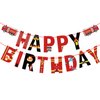 Fire Truck Happy Birthday Banner for Fire Engine Rescue Birthday Party Sign Firetruck Birthday Party Supplies Firefighter Birthday Party Decorations for kids Boys Red