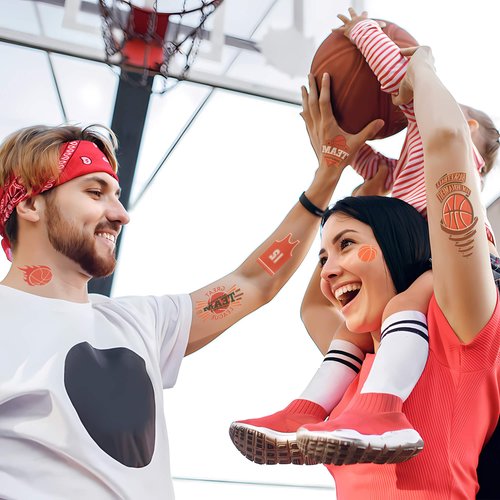 Ospvcwk Sports Temporary Tattoos for Kids Boys - 40 Sheets, 300 Assorted Cute Styles in Baseball, Basketball, Soccer, Football, Easy to Remove, Sports Birthday Party Favors, Goodie Bag Fillers