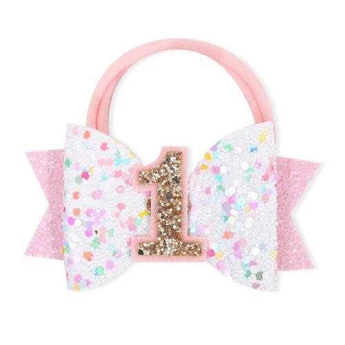 Rainbow Confetti Birthday Hairbow - Girls Birthday Decoration Hair Clip,Colorful Glitter Sprinkles Bow,Confetti Birthday Bows ((2nd))