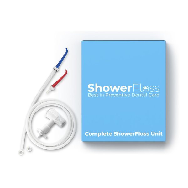 SHOWER FLOSS Water Dental Flosser - Convenient for Teeth, Attaches to Your Shower Head - Easy Installation, Adjustable Temperature & Pressure - Dentist Recommended