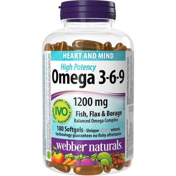 Webber Naturals High Potency Omega 3-6-9, 180-Count