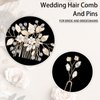 1 Pcs Crystal Wedding Hair Comb with 2 Pcs Rhinestone Bridal Hair Pins Pearl Crystal Hair Accessories for Bride Bridesmaids Flower Girls(Gold)