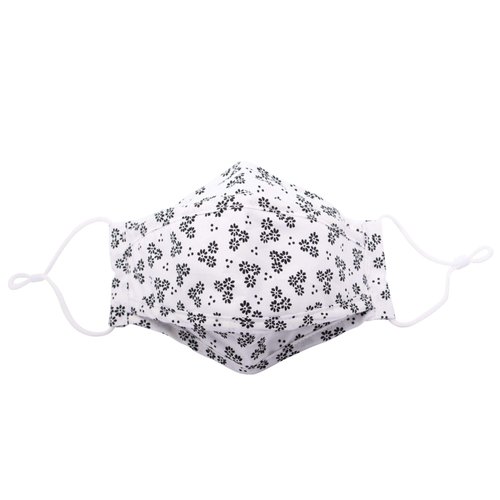 Washable Summer Cotton Face Mask Made in USA, A3F White Floral
