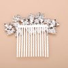 Teyglen Women Dainty Silver Gold Green Rhinestones Bride Wedding Hair Comb Luxurious Hair Accessories Shiny Red Blue Rhinestones Bridal Side Hair Combs for Women Bride Girls (Silver Blue)