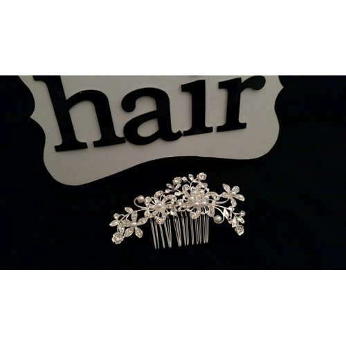 Hithop Bridal Hair Comb Pins Accessories Pearl Crystal Flower Design Hair Clip Side Comb for Bridesmaids Wedding Party Events Accessories
