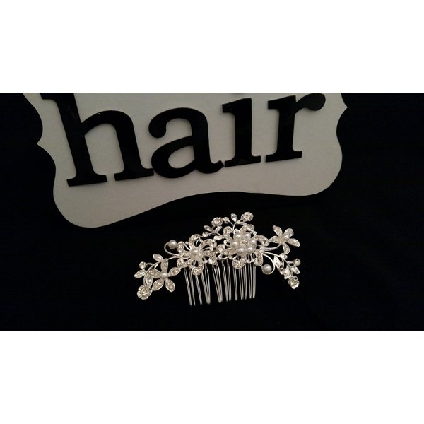 Hithop Bridal Hair Comb Pins Accessories Pearl Crystal Flower Design Hair Clip Side Comb for Bridesmaids Wedding Party Events Accessories