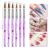 TOROKOM 19 Pcs Nail Art Brushes Acrylic Nail Brush Set for Acrylic Application, UV Gel Nail Polish Brush Nail Art Painting Brush Dotting Tool Nail Dust Remover Brushes for Nail Salon Art Tools(Purple)