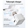Retractable Wall Charger,35W PD Fast USB C Charger Block with Retractable Type-C Cable,Portable Charger Fast Charging Adapter with Foldable Plug for iPhone 16/15,iPad Pro 13,12.9,11 inch,Galaxy,Pixel