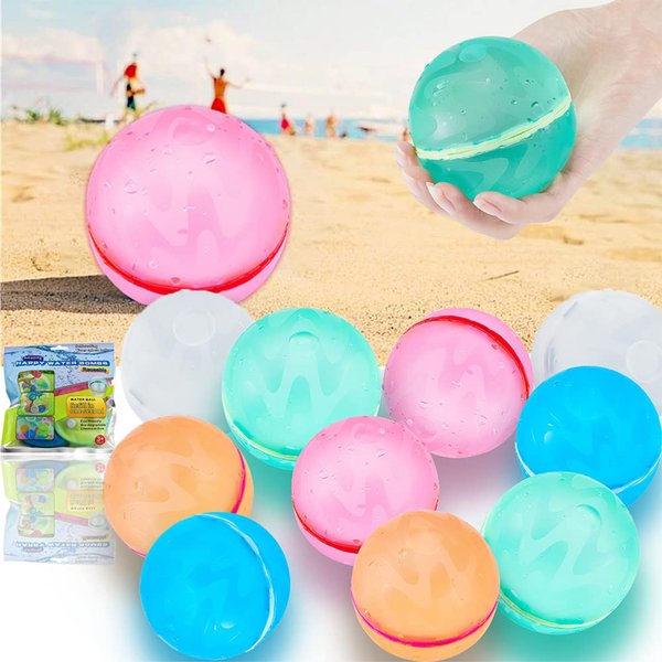 URMONA Reusable Water Balloons for Kids Adults, Outdoor Toys, Pool Toys, Self-Sealing Water Bomb for Kids, Magnetic Easy Quick Fill Water Ball, Summer Fun Splash Water Bomb Party Supplies(18 PCS)