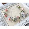 LLinfflr Pearl Flower Crown Floral Garland Headband Flower Halo Headpiece Hair Wreath Boho Photos Wedding Pink