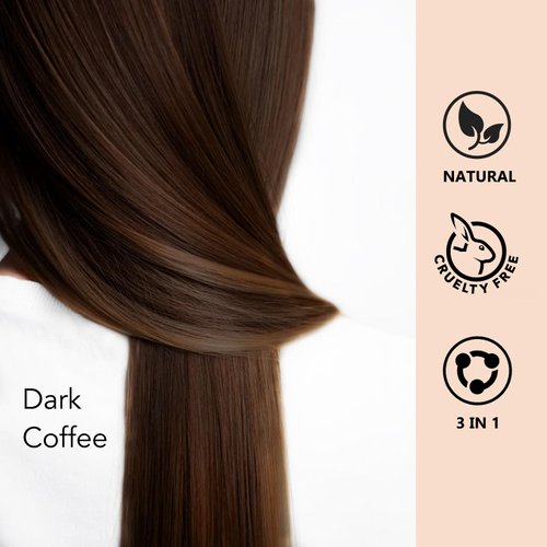 Dark Coffee Hair Dye Shampoo 3 in 1, Natural Hair Color Shampoo for Men & Women, Shampoo Para Canas, Long-Lasting Hair Dye Shampoo for 100% Gray Hair Coverage Brown Hair Dye 500ml (Dark coffee)
