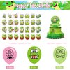The Frog of Keroppi Birthday Party Decorations, Cartoon Big-Eyed Frog Theme Birthday Supplies set with Happy Birthday Banner,Cake Toppers,Balloons for Cartoon Party Supplies Decor
