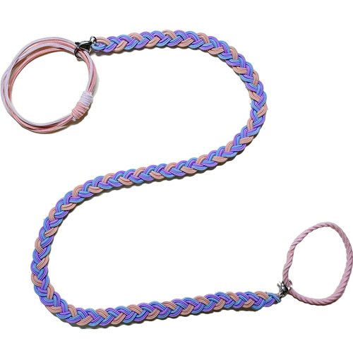 Rip Hair Ties for Long Thick Curly Hair, 27" Elastic Spiral Pony Tails Wrap Hair Tie Colorful Braided Ponytail Holders for Women Girls Stretchy Hair Bands for Wind Sports Motorcycle Skiing -Single
