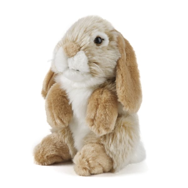 Living Nature Brown Sitting Lop Eared Rabbit Stuffed Animal | Easter Bunny | Fluffy Rabbit Animal | Soft Toy Gift for Kids | 7 inches