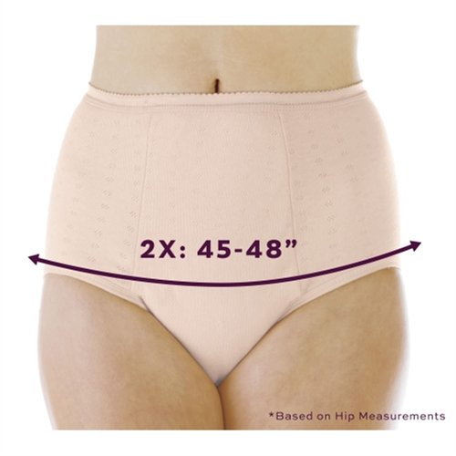 Wearever Women's Incontinence Underwear for Bladder Control with Super Absorbency - Reusable & Washable Leak Proof Underwear for Women - (Pack of 3) (Beige) (2X) (Fits Hip 45-48")