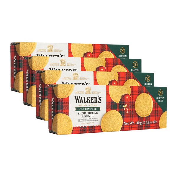 Walker’s All-Butter Shortbread Rounds, Gluten Free Cookies - 9-Count Box (Pack of 6) - Authentic Shortbread Cookies from Scotland