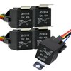 Kalmaegee 5 Pack Relay 12V 40A, 5 Pin Relay SPDT with Sockets and Wiring Harness Relay Switch Kits for Car Truck Motorcycle Boat