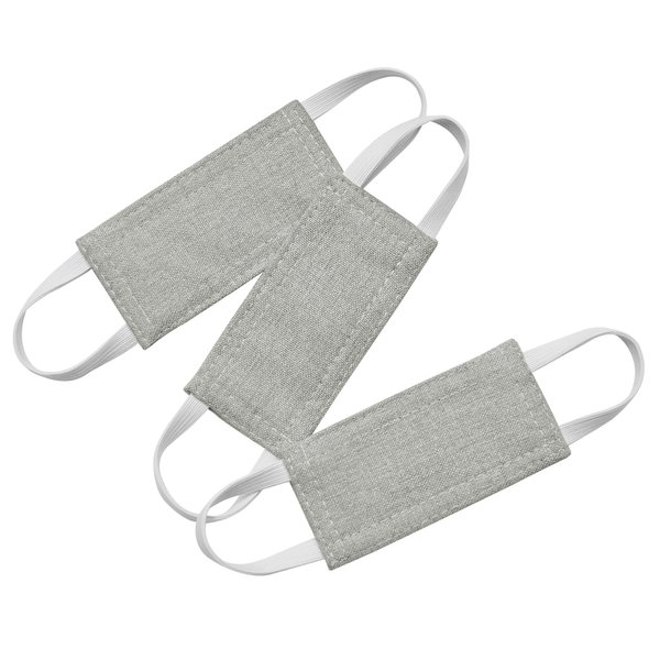 PONY DANCE Baby Door Latch Covers Closer - Nursery Door Closer Silencer with Strong Elastic Straps for Good Sleep Door Cushion for Jammer Noise Reducing, 3 Pieces, W 4 x L 2 inches, Frost Grey