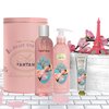 Un Air d'Antan Spa Gift Basket for Women 3-Piece French Bath Body Gift Set for Women: 1 Hand Cream, 1 Shower Gel, 1 Body Lotion Cherry Blossom Freesia-Birthday Gifts for Wife, Spa Gift Box for Women