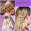 Teenitor 300pcs Hair Pins Bobby Pins Black, 100 Black Bobby Pins 100 Hair Pins for Women and 100 Clear Hair Bands Kit, Black Hair Pins for Buns 2" 2.36" and Black Bobby Pins 2" 2.75"