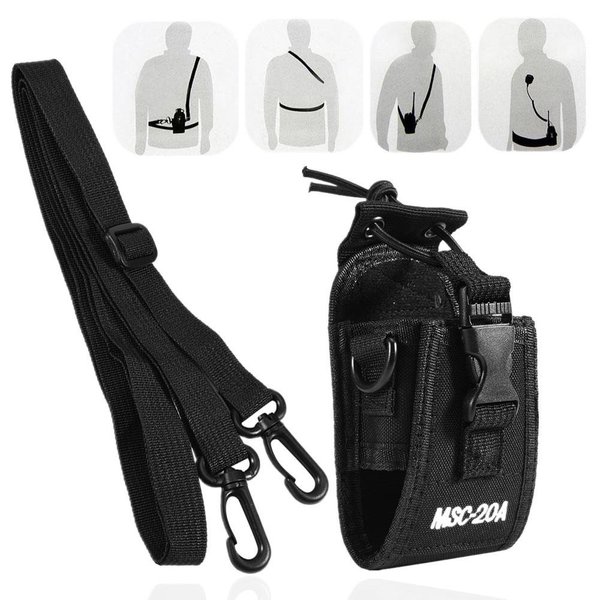 Universal Walkie Talkie Bag Pouch with Adjustable Shoulder Strap Portable Radio Holder Case Multi-Function for Kenwood/Motorola/HYT Two-Way Radio