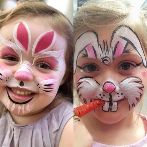 Mysense Hot Pink Face Body Hair Paint Stick,Easter Bunny Face Paint,Water Based Temporary Hair Color,Cream Body Painting for Adults and Children Halloween Cosplay SFX Makeup,0.5oz