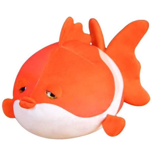 OUKEYI 13.8"/35cm Goldfish Plush Stuffed Animal Toy Cute Soft Goldfish Plush Pillow Goldfish Doll Soft Stuffed Decorative Toy,Stuffed Animal for Children Gift (red)