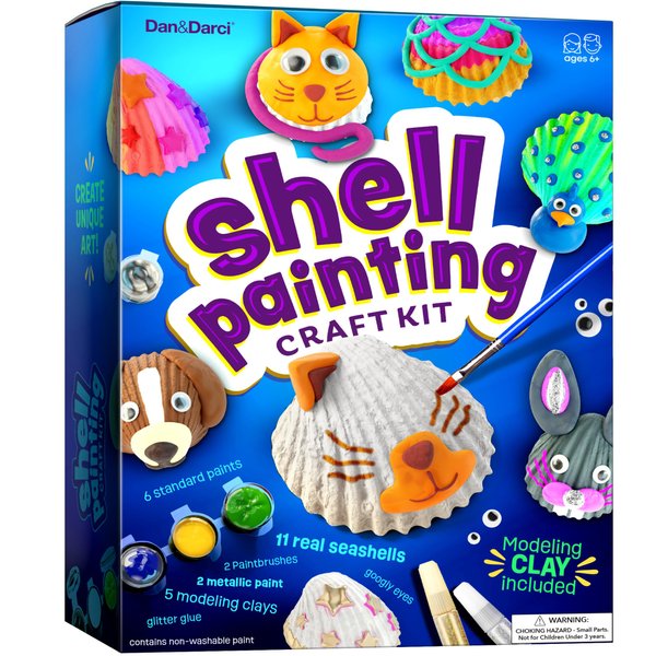 Kids Sea Shell Painting Kit - Arts & Crafts Gifts for Boys and Girls - Easter Craft Activities Kits - Creative Art Activity Gift Toys for Age 4, 5, 6, 7, 8, 9, 10, 11 & 12 Year Old 4-6, 4-8, 8-12