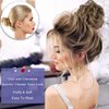FORCUTEU 5 PCS Messy Bun Hair Pieces Tousled Updo Hair Messy Curly Bun Hair Extension Ponytail Scrunchies Hairpiece with Elastic Band Accessories Set for Women Girls (Reddish Brown mix Natural Blonde)